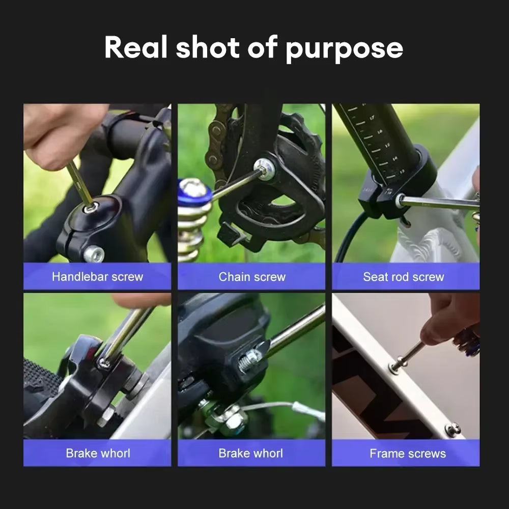 11-in-1 Multifunctional Bicycle Repair Tool Kit with Wrench, Screwdriver, Chain Tool, Hex Key, and Spoke Wrench for Mountain Cycling
