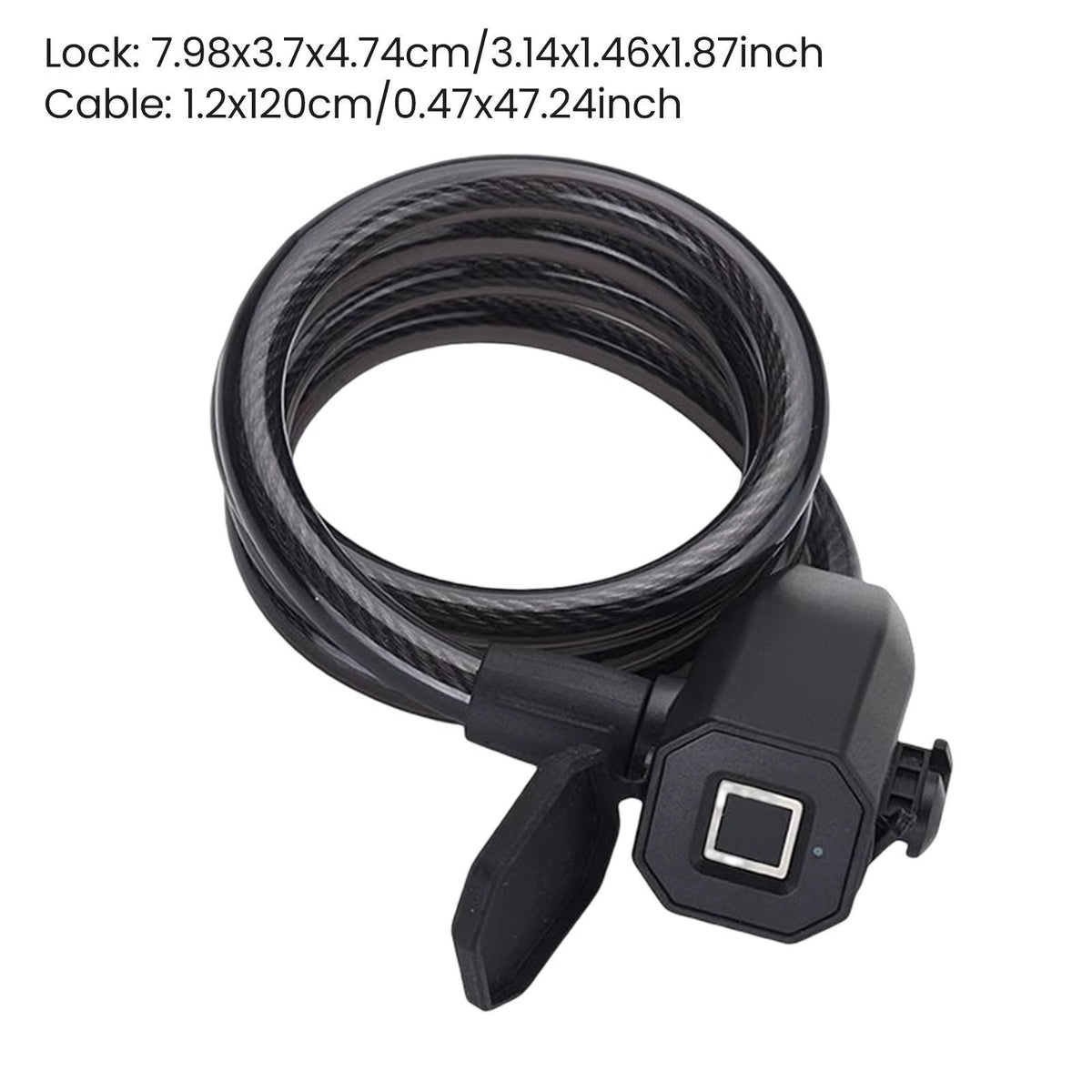 USB Rechargeable Heavy-Duty Anti-Theft Fingerprint Bicycle Lock with IP65 Waterproof Cable for Bicycle Accessories