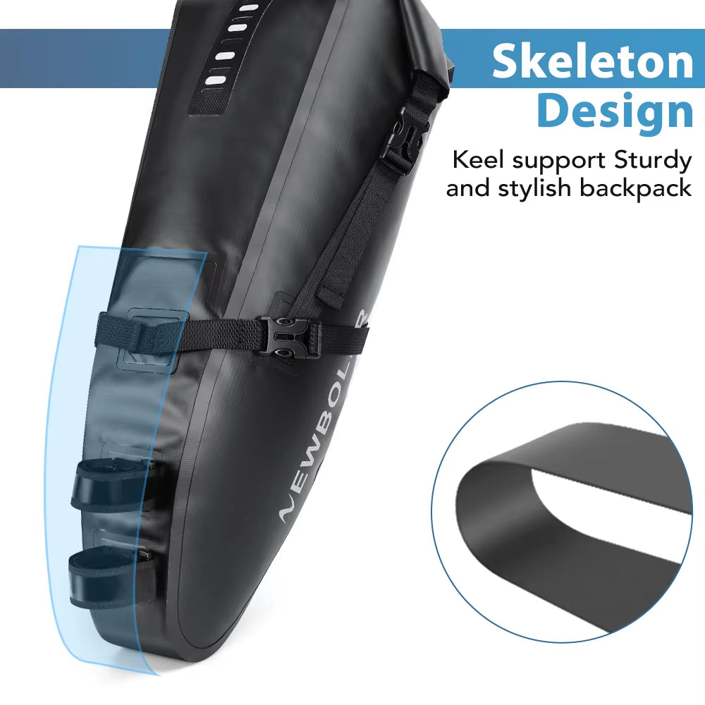 Waterproof 13L Large Capacity Bicycle Saddle Bag - Foldable Tail Bag for Mountain and Road Bikes