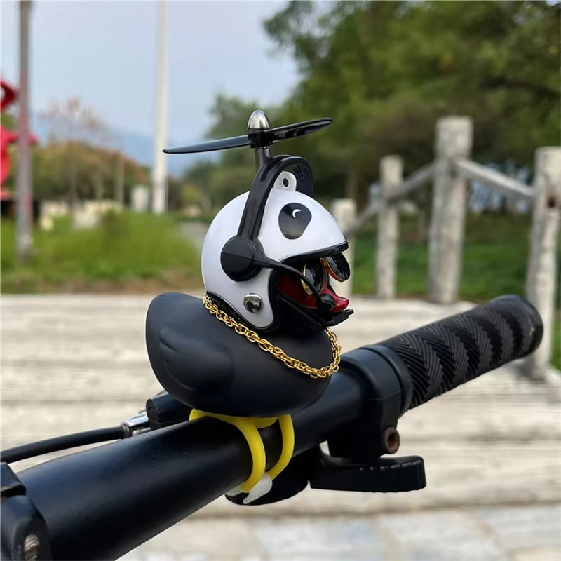 Rubber Duck Bicycle Accessories with Strap and Propeller Horns for Kids and Adults - Fun Outdoor Decoration
