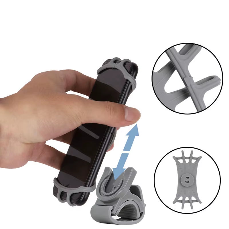 360° Adjustable Removable Bicycle Phone Holder - Universal Motorcycle Mobile Phone Rack for Handlebar Installation