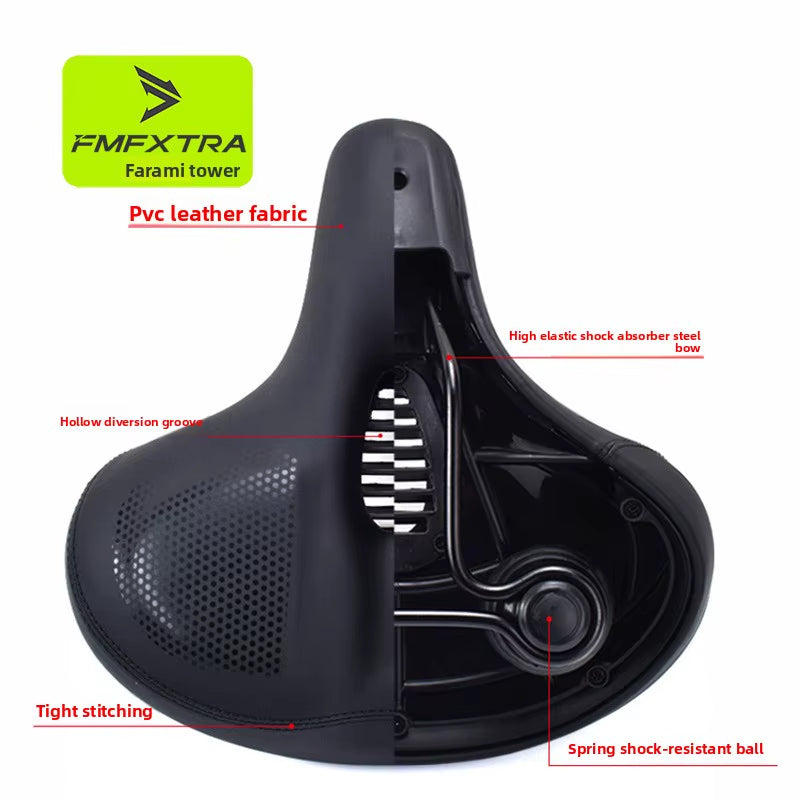 Oversized Extra Soft Padded Bicycle Seat Cushion for Men and Women - Comfortable Large Bike Saddle for Mountain Riding