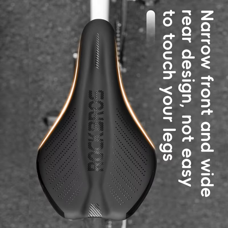 High-Performance Bicycle Saddle with Shock Absorption, Waterproof Leather, and High-Carbon Steel Frame for MTB and Road Bikes