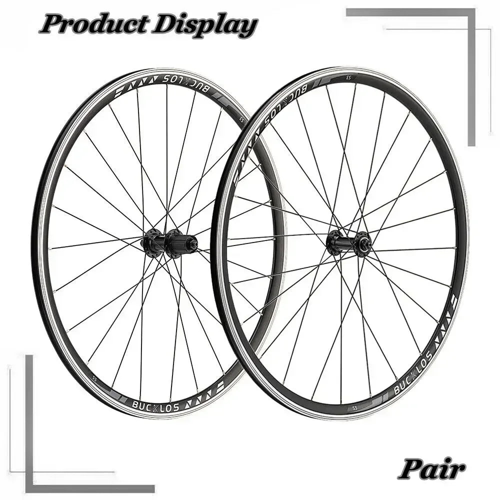 700C Aluminum Alloy Road Bike Wheelset with V-Brake, 9x100mm Front and 10x130mm Rear Compatibility