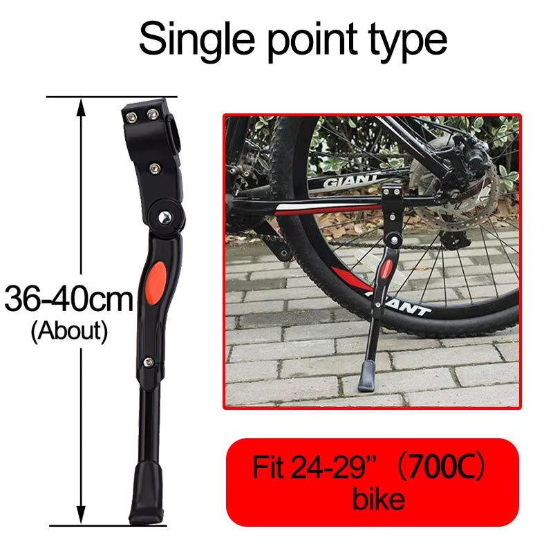 Adjustable Universal Bicycle Kickstand and Parking Rack for Road and Mountain Bikes