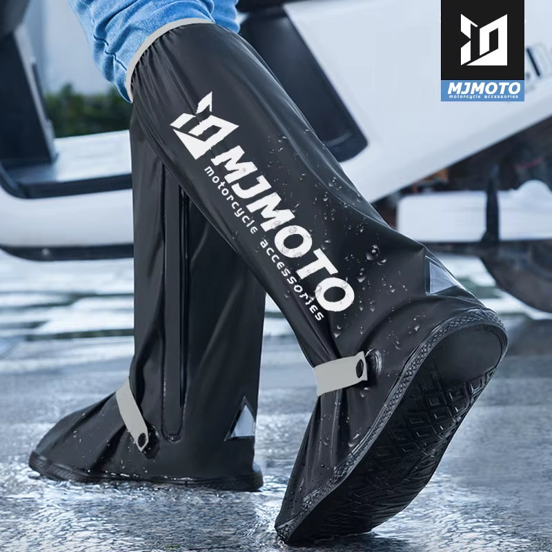 Unisex Waterproof Motorcycle Boot Covers for Rainy Conditions - Non-Slip Cycling Shoe Protection