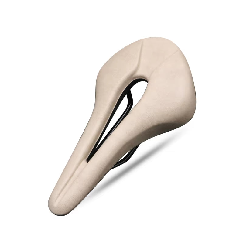 Breathable Hollow Design PU Leather Bicycle Saddle - Soft and Comfortable One-Piece Cushion for MTB and Road Bikes