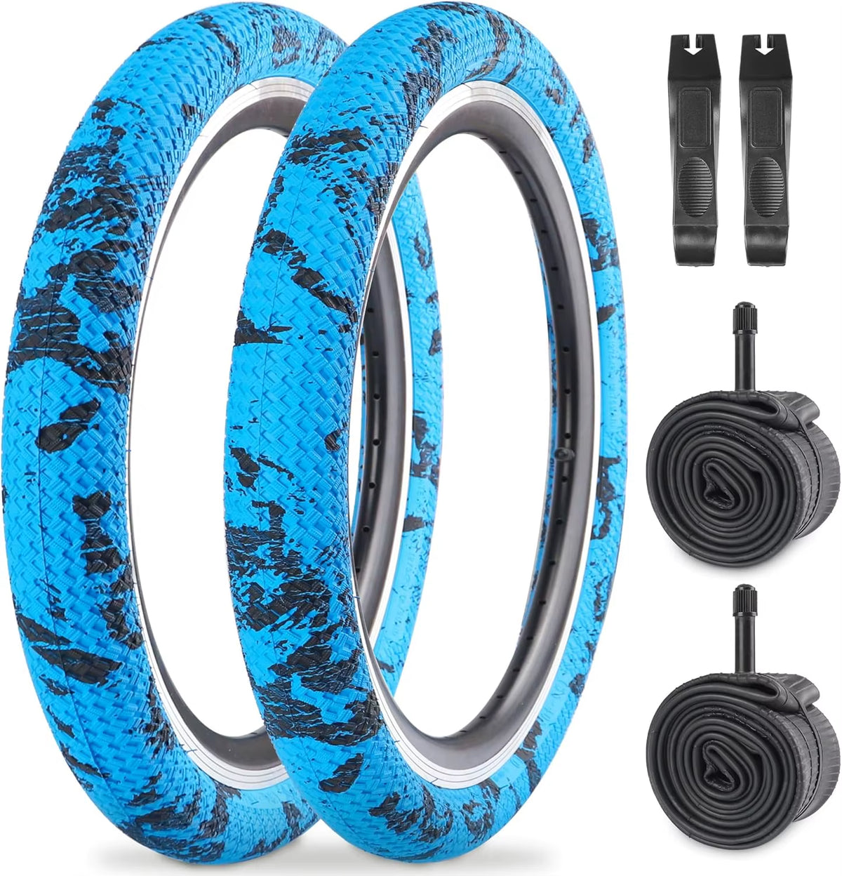 ZUKKA 2-Pack 20" BMX Bike Tire and Tube Set for Kids' City Bikes - Durable Grip Replacement Tires