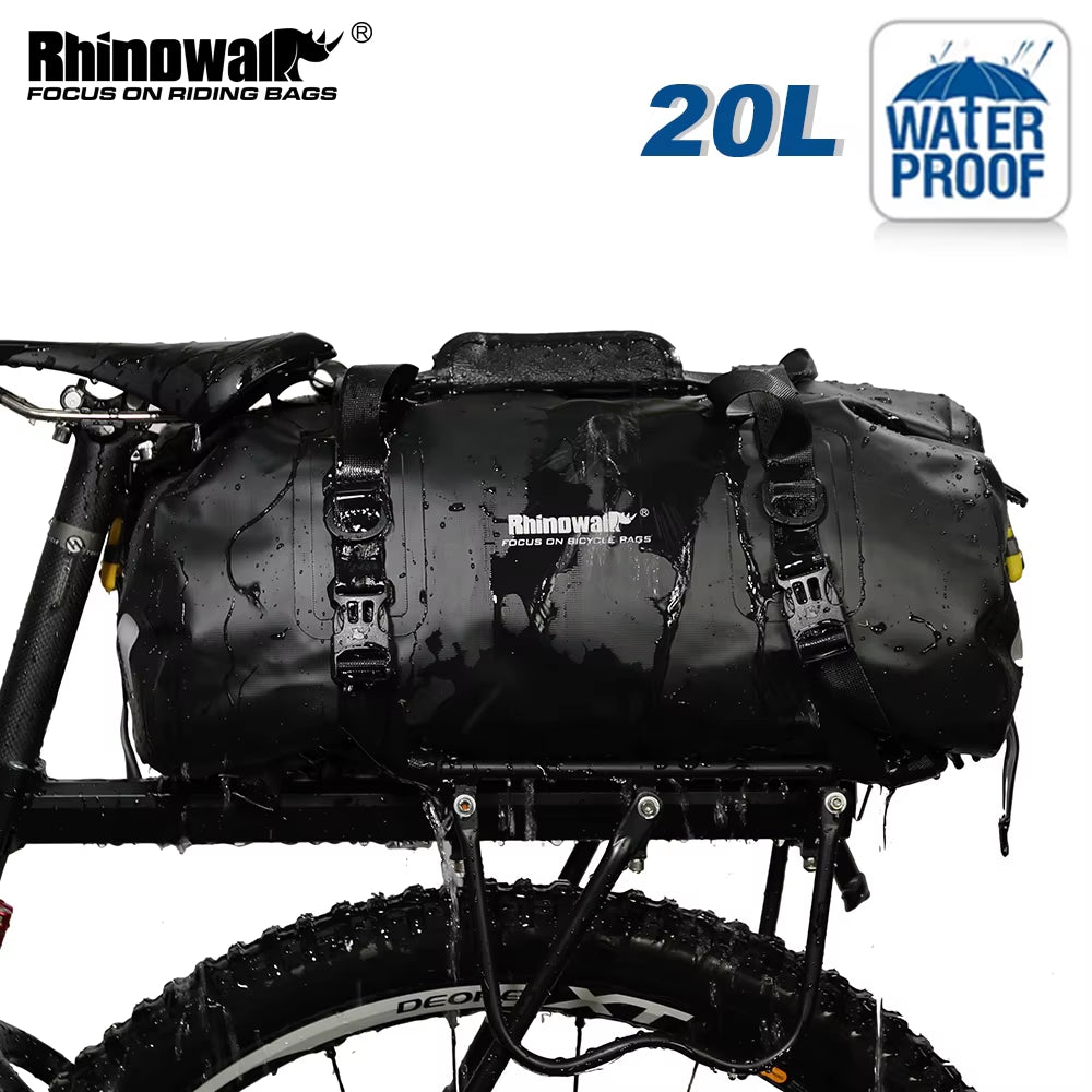 20L Waterproof Bicycle Pannier Bag - Versatile Rear Saddlebag and Shoulder Bag for Bikepacking and Gym Use