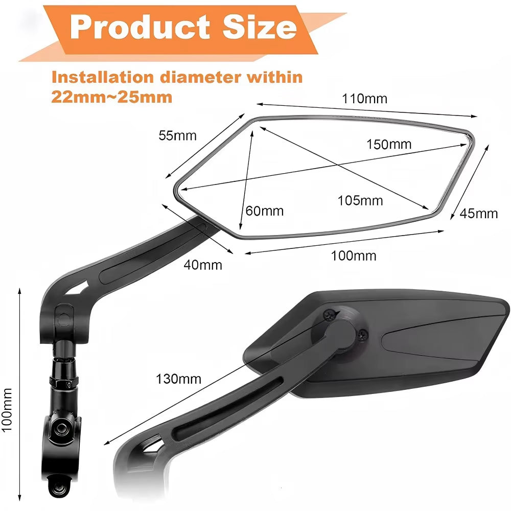 Adjustable Rotatable Rear View Mirror for Mountain and Road Bicycles – Enhanced Safety for Outdoor Cycling